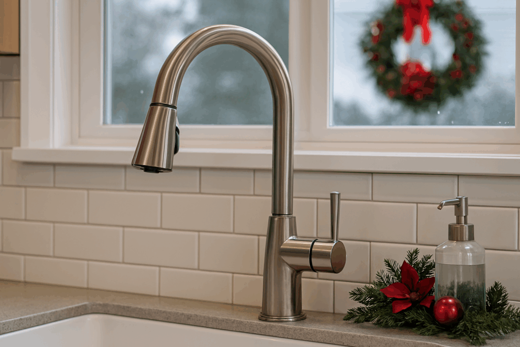 a faucet on a counter
