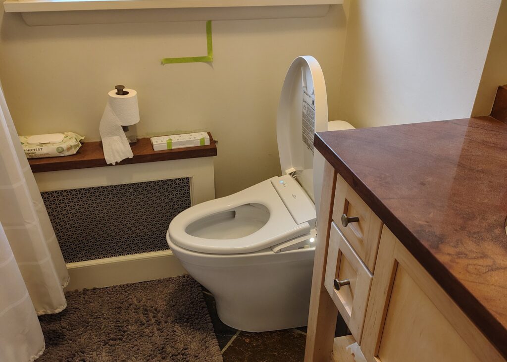 Modern toilet in a bathroom setting
