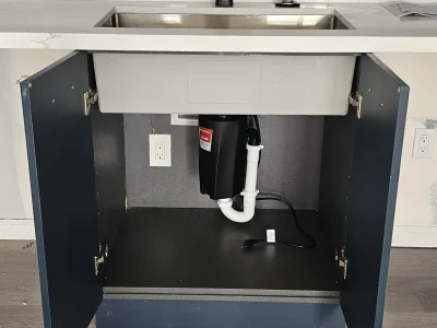Under-sink area with garbage disposal