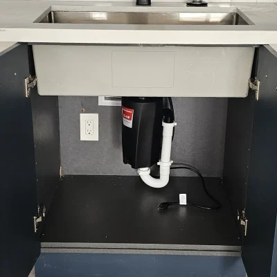 Under-sink area with garbage disposal