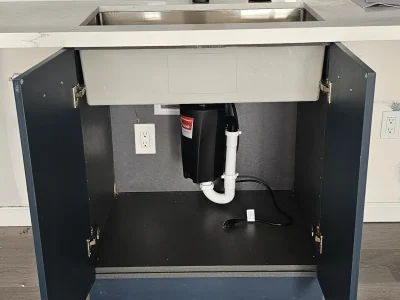 Under-sink area with garbage disposal