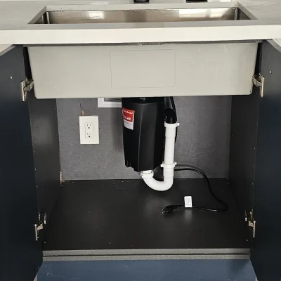 Under-sink area with garbage disposal