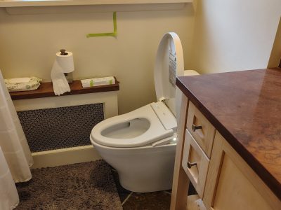Modern toilet in a bathroom setting