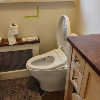 Modern toilet in a bathroom setting