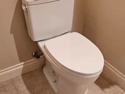 White toilet in a bathroom