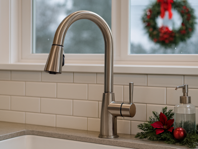 a faucet on a counter