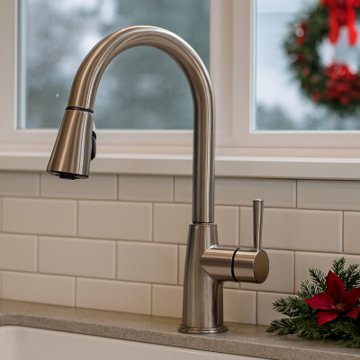 a faucet on a counter
